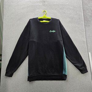Cookies Men Sweatshirt 3XL Black Embroidered Fleece Text Logo Relaxed